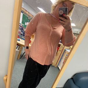 Lucky Brand XL Peach Top Lace